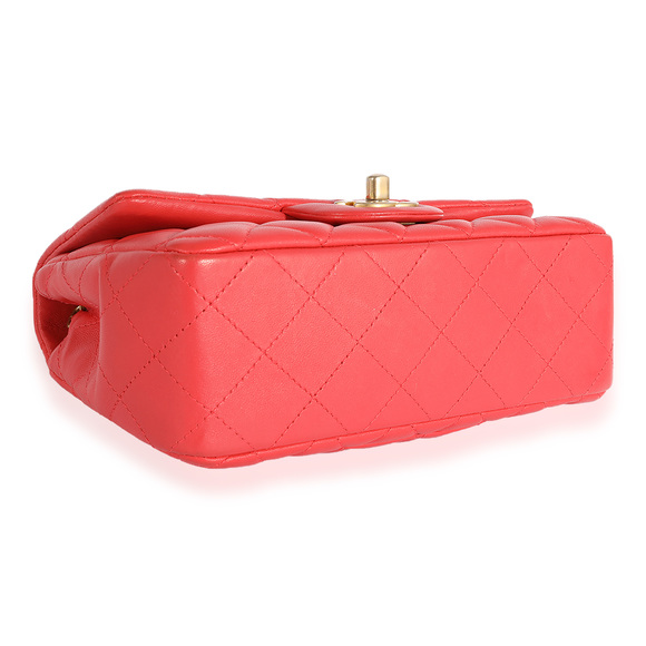Chanel Coral Quilted Lambskin Mini Rectangular Classic Flap Bag - Picture 7 of 7
